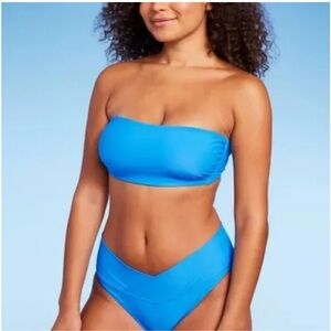 Wild Fable Bright Blue Strapless Bikini